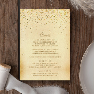 Het  Glam Gold Confetti Wedding Collectie Informatiekaartje