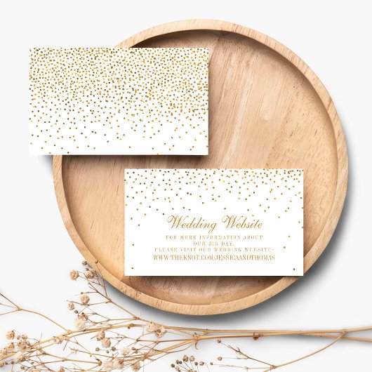 Het  Glam Gold Confetti Wedding Collectie Informatiekaartje