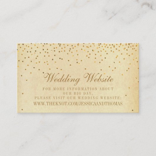 Het  Glam Gold Confetti Wedding Collectie Informatiekaartje (Voorkant)