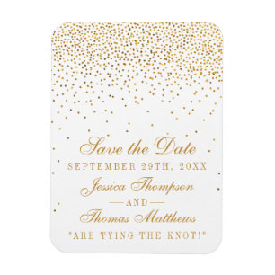 Het  Glam Gold Confetti Wedding Collectie Magneet