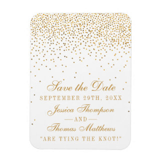 Het  Glam Gold Confetti Wedding Collectie Magneet