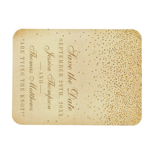 Het  Glam Gold Confetti Wedding Collectie Magneet (Horizontaal)