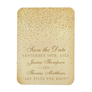 Het  Glam Gold Confetti Wedding Collectie Magneet
