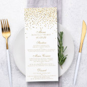 Het  Glam Gold Confetti Wedding Collectie Menu