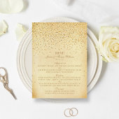 Het  Glam Gold Confetti Wedding Collectie Menu