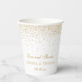Het  Glam Gold Confetti Wedding Collectie Papieren Bekers (Voorkant)