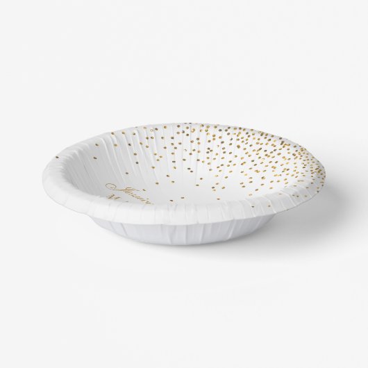 Het  Glam Gold Confetti Wedding Collectie Papieren Kommen (Gebogen)