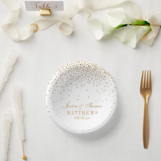 Het  Glam Gold Confetti Wedding Collectie Papieren Kommen (Huwelijk)