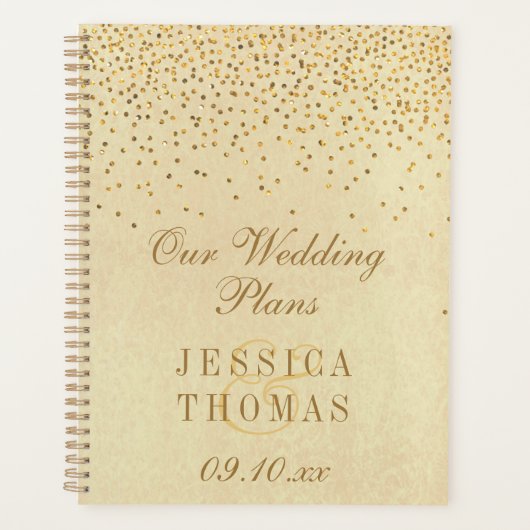 Het Glam Gold Confetti Wedding Collectie Planner (Voorkant)