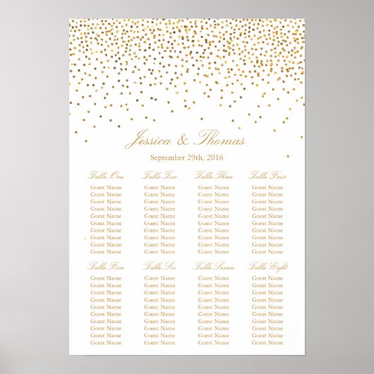 Het  Glam Gold Confetti Wedding Collectie Poster (Voorkant)
