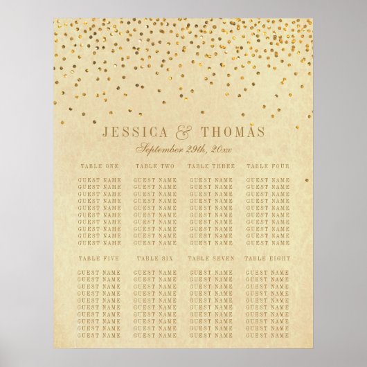 Het  Glam Gold Confetti Wedding Collectie Poster (Voorkant)