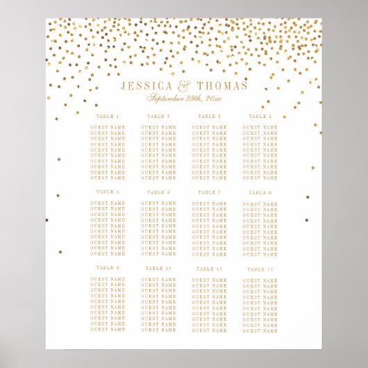 Het  Glam Gold Confetti Wedding Collectie Poster (Voorkant)