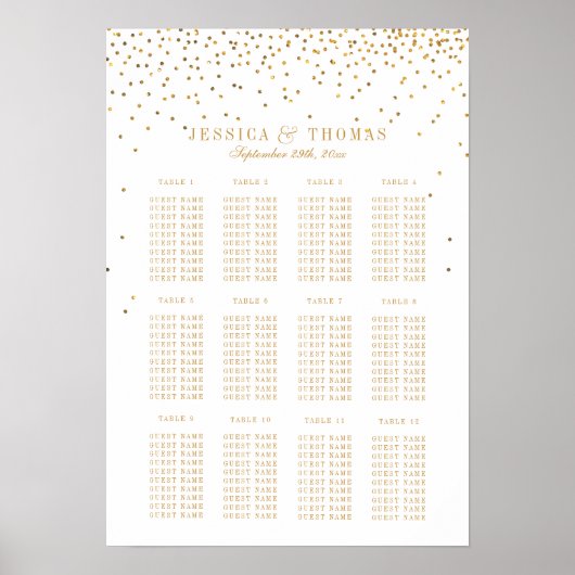 Het  Glam Gold Confetti Wedding Collectie Poster (Voorkant)