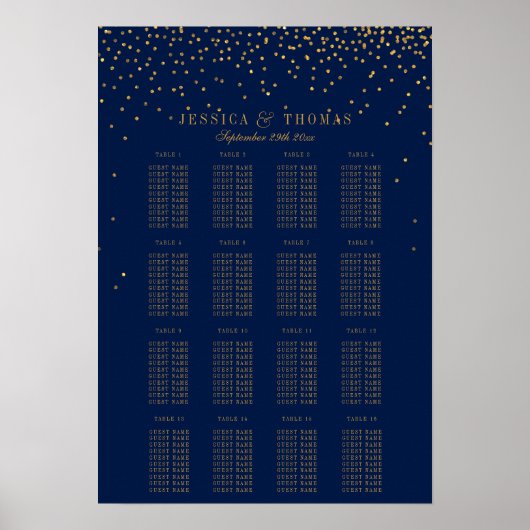 Het  Glam Gold Confetti Wedding Collectie Poster (Voorkant)