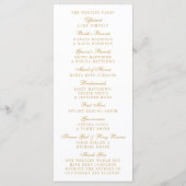 Het  Glam Gold Confetti Wedding Collectie Programmakaart (Achterkant)