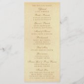 Het  Glam Gold Confetti Wedding Collectie Programmakaart (Achterkant)