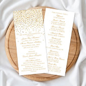 Het  Glam Gold Confetti Wedding Collectie Programmakaart