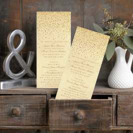 Het Glam Gold Confetti Wedding Collectie Programmakaart