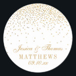 Het  Glam Gold Confetti Wedding Collectie Ronde Sticker<br><div class="desc">Het  Glam Gold Confetti Wedding Collectie - Stickers. *Let op: Zazzle verkoopt alleen gedrukte producten,  daarom bevat dit object geen echte glitter- of folie-materialen.</div>