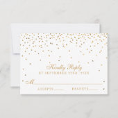 Het  Glam Gold Confetti Wedding Collectie RSVP Kaartje (Voorkant)
