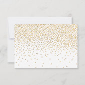 Het  Glam Gold Confetti Wedding Collectie RSVP Kaartje (Achterkant)