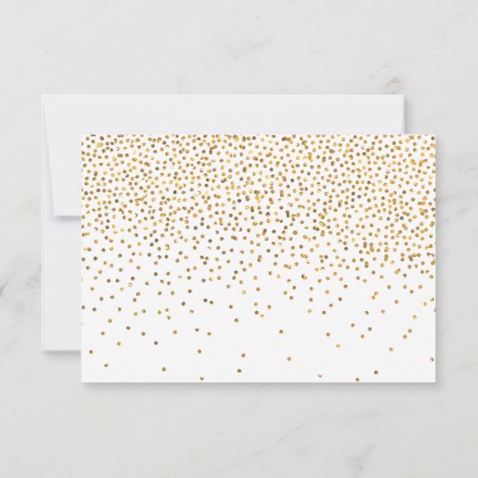 Het  Glam Gold Confetti Wedding Collectie RSVP Kaartje (Achterkant)