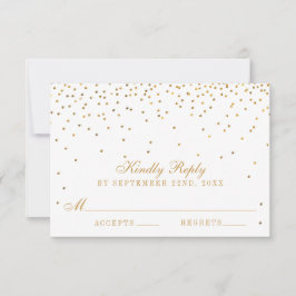 Het  Glam Gold Confetti Wedding Collectie RSVP Kaartje