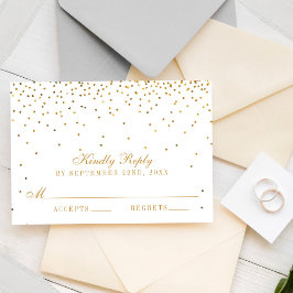 Het  Glam Gold Confetti Wedding Collectie RSVP Kaartje