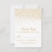 Het  Glam Gold Confetti Wedding Collectie RSVP Kaartje (Voorkant)