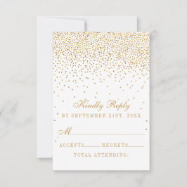 Het  Glam Gold Confetti Wedding Collectie RSVP Kaartje