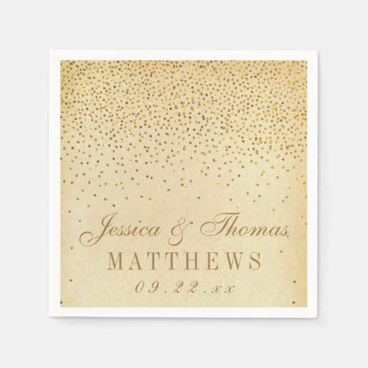 Het  Glam Gold Confetti Wedding Collectie Servetten (Voorkant)