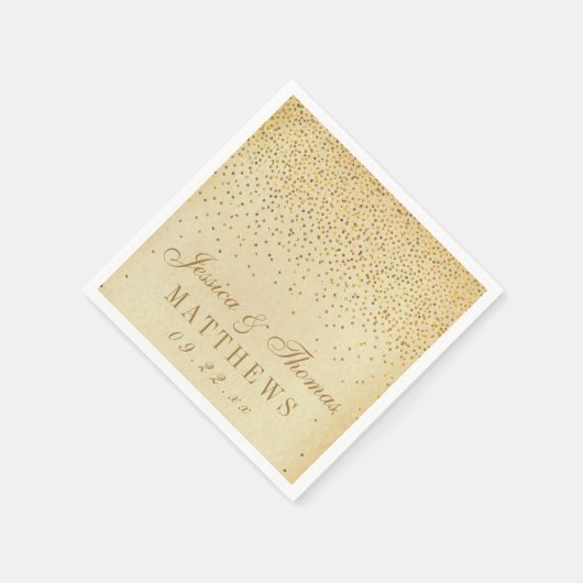 Het  Glam Gold Confetti Wedding Collectie Servetten (Hoek)