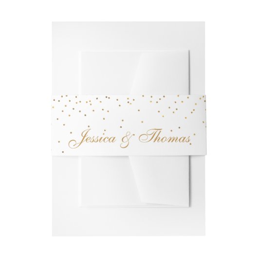 Het  Glam Gold Confetti Wedding Collectie Uitnodigingen Wikkel (Voorkant Voorbeeld)