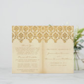 Het  Glam Gold Damask Wedding Collectie (Staand voorkant)