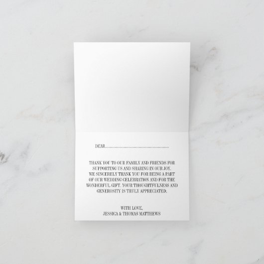 Het  Glam Gold Damask Wedding Collectie Bedankkaart (Binnen)