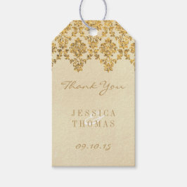 Het Glam Gold Damask Wedding Collectie Cadeaulabel