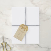 Het  Glam Gold Damask Wedding Collectie Cadeaulabel (Met Touw)