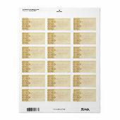 Het  Glam Gold Damask Wedding Collectie Etiket (Full Sheet)