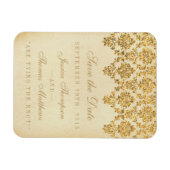 Het  Glam Gold Damask Wedding Collectie Magneet (Horizontaal)