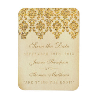 Het  Glam Gold Damask Wedding Collectie Magneet
