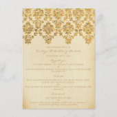 Het  Glam Gold Damask Wedding Collectie Menu (Voorkant)