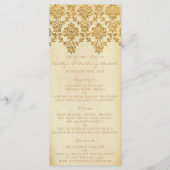 Het Glam Gold Damask Wedding Collectie Menu (Voorkant)