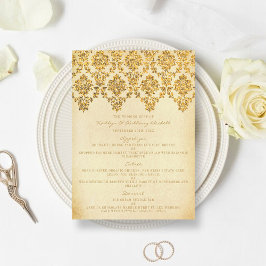 Het Glam Gold Damask Wedding Collectie Menu