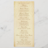 Het  Glam Gold Damask Wedding Collectie Programmakaart (Achterkant)