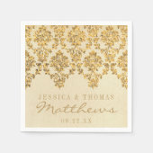 Het Glam Gold Damask Wedding Collectie Servet (Voorkant)