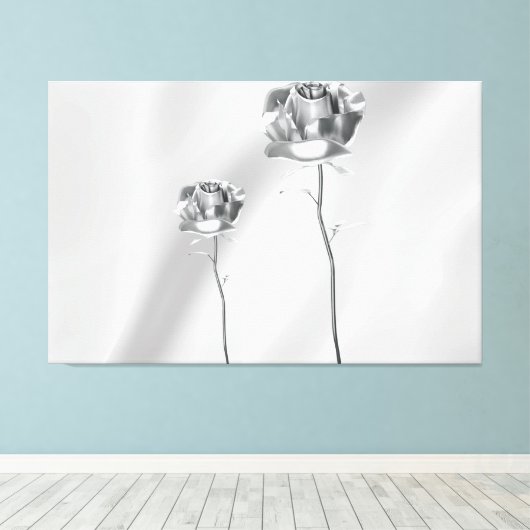 Het glanzende Roos Canvas Afdruk (Insitu (Houten vloer))