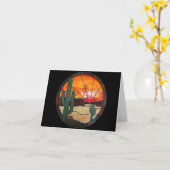 Het Glas in lood Notecard van de Zonsondergang van Kaart (Gele Bloem)