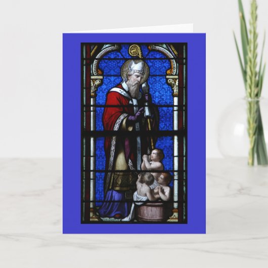 Het Glas in lood van de Zegen van Sinterklaas Feestdagen Kaart (Voorkant)