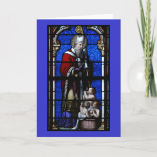 Het Glas in lood van de Zegen van Sinterklaas Feestdagen Kaart