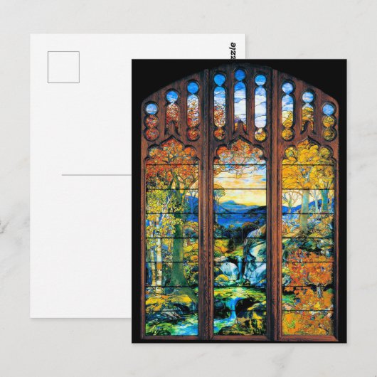 " Het Glas in lood van het Ventiffanty Venster Her Briefkaart (Voorkant / Achterkant)